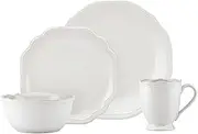 [Lenox] 829070 4-Piece French Perle Bead Dinner Set, White