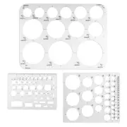 3Pcs DIY Round Templates 3 Sizes Circle Drawing Tool School Office Supplies