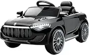Rigo Kids Ride on Car SUV, Maserati-Inspired Remote Control 12V Battery Horn Headlight Built-in Music 30kg Capacity Safety Seat Belt Electric Cars for Toddlers Baby Walkers Little Tikes Kid Toy Black