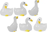 KOMBIUDA 6pcs Miniature Glow in Dark Ducks Resin Animal Figurines for Micro Landscape Bonsai Decor for Succulent Decoration and Mini Garden Accessories
