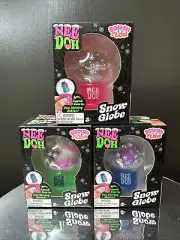Set Of 3 NEE DOH Snow Globe Christmas Squeeze Stress Toy Squish-N-Flow NeeDoh