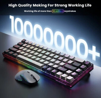 Wireless Gaming Keyboard & Mouse Combo - Backlit, Compact, Anti-Ghosting