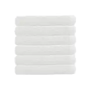 6pc Bambury Commercial Chateau 33x33cm Soft Cotton Face Washer/Towel Set White