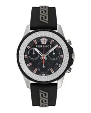 Versace Mens Greca Action Chrono Stainless Steel 45mm Strap Fashion Watch