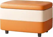 Leather Storage Ottoman,Storage Ottoman Stool,Change Shoes Bench,Upholstered Shoe Stool,Square Foot Rest Stool,for Entryway,Hallway,Bedroom,Living Room