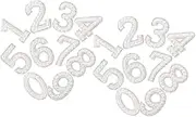 SMASOLO 20pcs Rhinestone Pearl Hot Diamond Decorative Coat Patches Sew on Numbers for Fabric Iron on Rhinestones for Clothing Clothes Patches Number Iron on Patches Plastic White