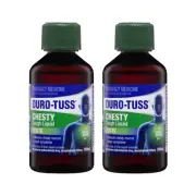 2x Duro-Tuss 200ml Chesty Cough Liquid Forte with double action formula