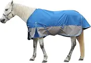 Gallopoff 1200 Denier Rip-Stop Turnout Rain Sheet Lightweight Waterproof Breathable Horse Blanket (No Fill) Bluegrey 75"