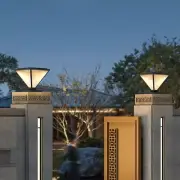 Solar LED Light Garden Yard Pillar Light Home Post Lamp Sensor Switch Waterproof