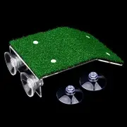 Turtle Basking Platform with Turf, Tortoise Ramp Fish Tank Aquarium Green