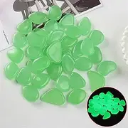 300/600pcs Glow Rocks 20-30mm Glow Pebbles Decoration in The Dark Luminous Stones Decor, Swimming Pool, DIY Decorative Glow Stones Luminous Pebbles Rocks (Color : Green, Size : 300pcs)