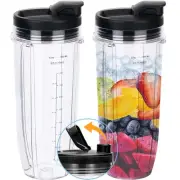 Replacement 32oz Blender Cup with Sip & Seal Lid For Nutri Ninja BL450 BL454 ...
