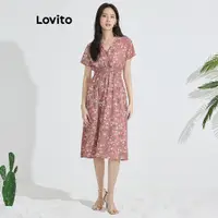 在飛比找蝦皮商城優惠-Lovito 女式波西米亞花卉褶襉連身裙 L77ED329