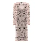 [Pinko] Pinko Printed Mesh Midi Dress XS NEUTRALS/BLACK
