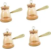 4pcs Coffee Pot Coffee Makers Coffee Pod Maker Kettle Tea Pots Water Jugs Teapot Milk Warmer Pot Coffee Steeper Small Thermal Coffee Carafe Coffeepot Coffee Server Glass Ciieeo