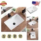 Rectangular Undermount Sink - 20 Inch Ceramic Bathroom Fixture with Overflow