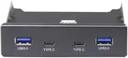 Dpaaoyer USB Hub USB C Hub 3.5 Inch Floppy Drive Front Panel 2 Port USB 3.0 + 2 Port USB 3.1 Type C 20 Pin Connector