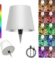 Wireless Bottle Lamp,3 Color Temperature Cordless Table Lamp with RGB Lights,Touch LED Rechargeable Dimmable Bottle Table Lamp,for Bedroom,Bar Decor,Father's Day Birthday Gifts.White