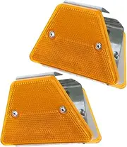 HEALLILY High Visibility Reflective Road Delineators 2pcs Trapezoidal Guardrail Markers for Night Driving