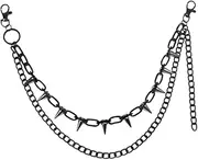 [TOGEVAL] Jeans Chain with Double Layer Rivet Design Men Women Gothic Belt Chain Fashion Statement