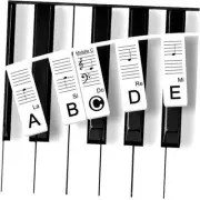 Removable Piano Silicone Labels – Piano Keyboard Stickers for Silicone-black