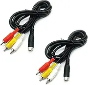 2PCS Standard AV Cable (6 Feet) RCA Connection Cord Compatible Seg a Genesis 2 & 3