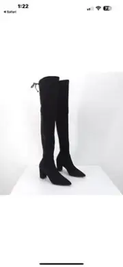 Stuart Weitzman Avenue City Black Suede Over The Knee Boots