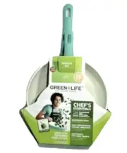 GREEN LIFE COOKWARE SET Ceramic Non-Stick Turquoise Frying Pans Blue 2-Piece NIP