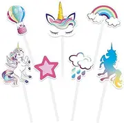 Unicorn Cupcake Topper - 35PCS Rainbow Unicorn Party Decorations Cake Topper for Girls Baby Shower Birthday Party Supplies Cake Decor Cupcake Topper Picks