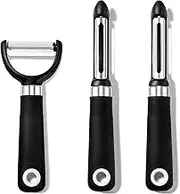 Rainspire 3-Piece Peeler Set, Premium Swivel Vegetable Peeler, Kitchen Gadgets Apple Peeler Potato Peeler Veggie Peeler Fruit Peeler, Dishwasher Safe Kitchen Accessories, Black