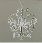 IKEA Kristaller Chandelier Hanging Light Fixture 3-Arm Brushed Silver Tone NEW