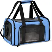 Elosung S Blue Foldable Pet Carrier Bag Large Capacity Travel For 2 Small Pets Comfortable And Stylish Cat Backpack Easy To Carry Pet Transport