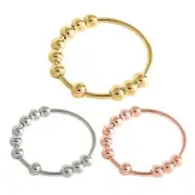 Fidget Beads Anxiety Ring Spinner Single Coil Spiral Fidget Ring Beads Rotate Fr