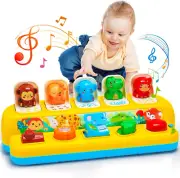 Interactive Pop up Animal Toys with Music & Light, Montessori Cause and Effec...