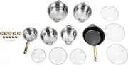 Cookware Set Stainless Steel Oxidationproof Stick Proof Safe Pan Pot Set for Home Kitchen Restaurant (Golden Handle)