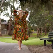 Soft Touch Kimono – Frida Kahlo Inspired Hand-Printed Velvet Robe