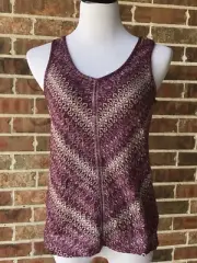 White House Black Market Sleeveless Tie-Back Chevron Sweater Top Purple size S