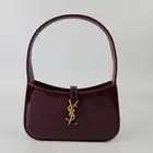 SAINT LAURENT Mini Le 5 A 7 $1850 Grenade Red Patent Leather Hobo Bag New