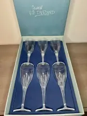 Cristal D'Arques-Durand Wine Glasses Megeve Taille Genet Complete Set of 6