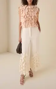 [A.W.A.K.E. MODE] Appliquéd Crepe Wide-Leg Culottes