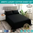 2000TC Cotton Fitted Flat Sheet Pillowcase King/Queen/Double/K Single Ultra Soft