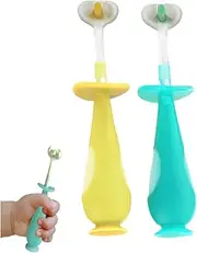 FOREVIVE Baby Toothbrush,Kids Soft Toothbrush,Soft Bristle Toddler Toothbrushes,3 Side Tooth Brushes,Cute and Efficient Design for Babies and Toddlers to Love Brushing Their Teeth