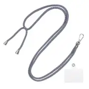 Phone Lanyard Adjustable with Patch for Smartphone Mesh Black 1 Pack
