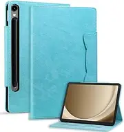 Case for Samsung Galaxy Tab S9 FE 10.9 Inch/Tab S9 11 Inch 2023 Tablet, Premium Leather Lightweight Business Case with Stand, Card Slots Also for Samsung Galaxy Tab S10 2024/S8/S7, Blue Sky