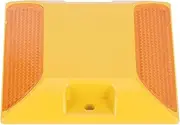 Haofy 6PCS Road Markers Yellow Plastic Road Studs, Reflective Pavement Marker, for Driveway, Street, with High Reflective Lining, for Private, Safety