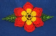 5" L Beaded Barrette Crochet Style Multi-layer Flower French Clip closure #04