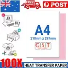 100x A4 T-shirt Heat Transfer Paper Inkjet Printer Print For Non-cotton T-shirt