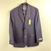 Michael Kors Two Button Jacket Solid Blue 44R NEW With Tags Suit Jacket Wool
