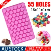 55 Love Heart Silicone Mould Chocolate Mold Candy Gummy Maker Ice Jelly Tray AU