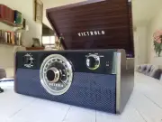 Mint Victrola Metropolitan Record Player Bluetooth Complatible Am fm Radio New